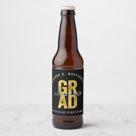 2025 Fett GRAD Gold Foil Stilvolle Graduation Part Bierflaschenetikett