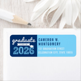 2025 Fett Sketch Modern Blue Abschluss Adresse