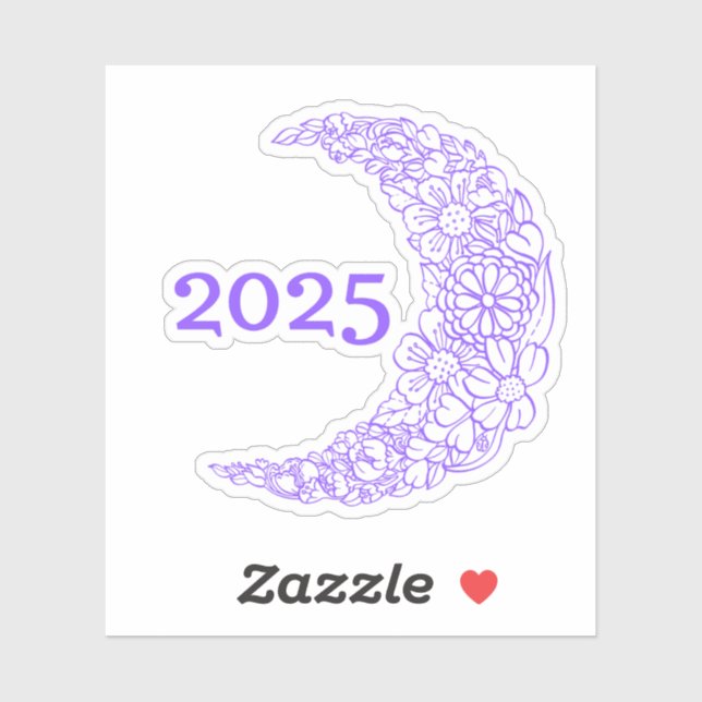 2025 Floral Moon Vinyl Sticker - Ideal für Lapto (Blatt)