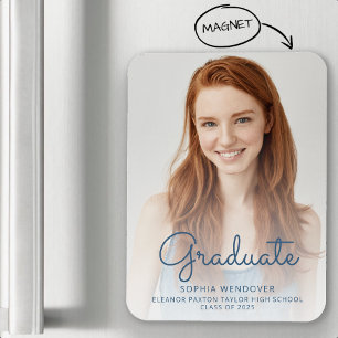 2025 Foto Blue Script Overlay Grad Bekanntgabe Magnet