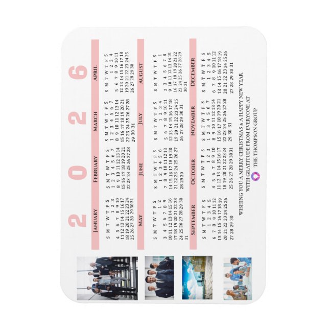 2025 Foto Weihnachten Neujahr Unternehmen Magnet (Vertikal)