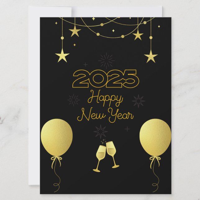 2025 Frohes Neujahrsfest-Karte Feiertagskarte (Vorderseite)
