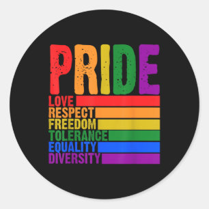 2025 Gay Pride Monat Liebe Respekt Freiheit Lgbtq Runder Aufkleber