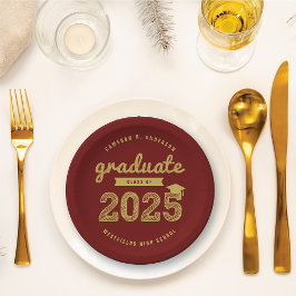 2025 Gold Bold Sketch Typografy Graduation Party Pappteller