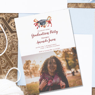 2025 Grad Elegant Two Foto Graduation Party Einladung