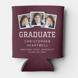 2025 Graduate 3-Foto Burgundy White Sporty Dosenkühler