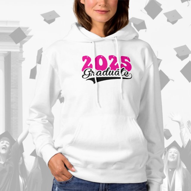 2025 Graduate Retro Hot Pink Hoodie (Von Creator hochgeladen)