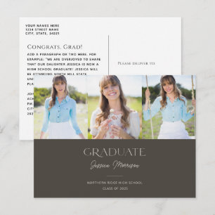 2025 Graduate Signature Name 3-Foto Abschluss Postkarte