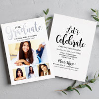 2025 Graduate Silver Script Foto Collage Party