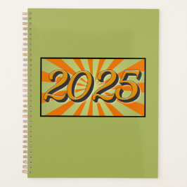 2025 Green mit Orange Sunburst Planer