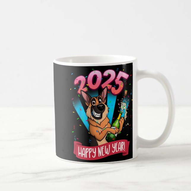 2025 Happy New Year German Shepherd Edition  Kaffeetasse (Rechts)
