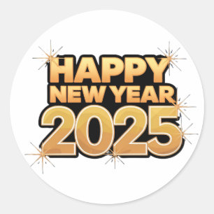 2025 in jedem Detail Happy New Year Stickers