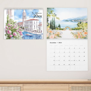 2025 Italien Landschaft Wasserfarbener Familienkal Kalender