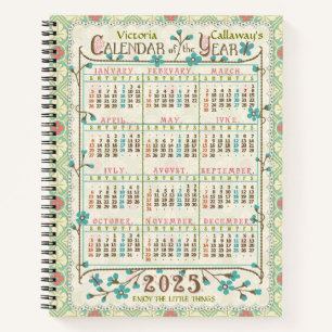 2025 Jahre Kalender Viktorianisch Jugendstil Cus Notizbuch