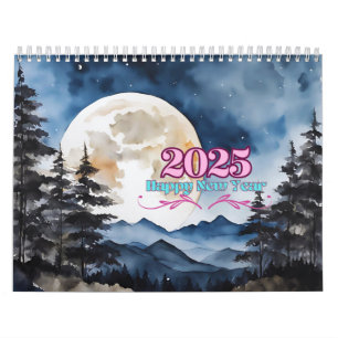 2025 Joyeux calendrier du Nouvel An 12 Plein Color