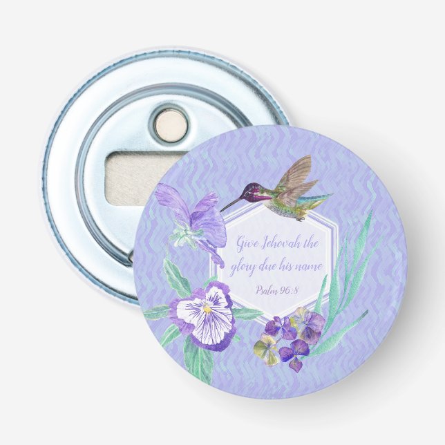 2025 JW year text Psalm 96:8 Flaschenöffner (Vorderseite)