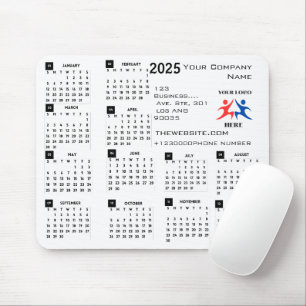 2025 Kalendar Company Logo und Text Mousepad