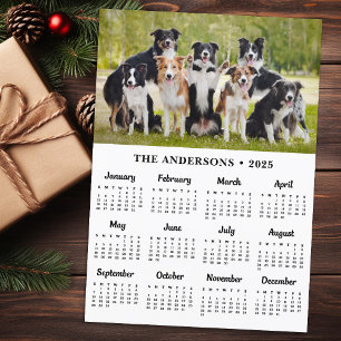 2025 Kalender Custom Pet Puppy Dog 12 Monate Foto Feiertagskarte