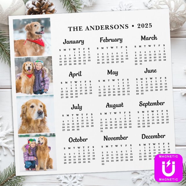 2025 Kalender der Fotos der Personalisierten Hunde Magnetkarte (Von Creator hochgeladen)