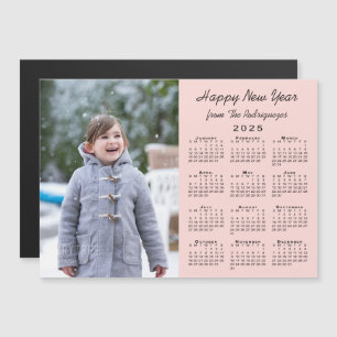 2025 Kalender Foto Rosa Frohes Neues Jahr Magnet