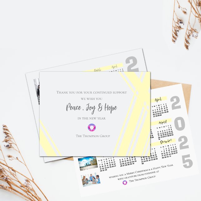 2025 Kalender Foto Weihnachten im Unternehmen Neuj Postkarte (2025 Calendar Photo Corporate Christmas New Year Postcard)
