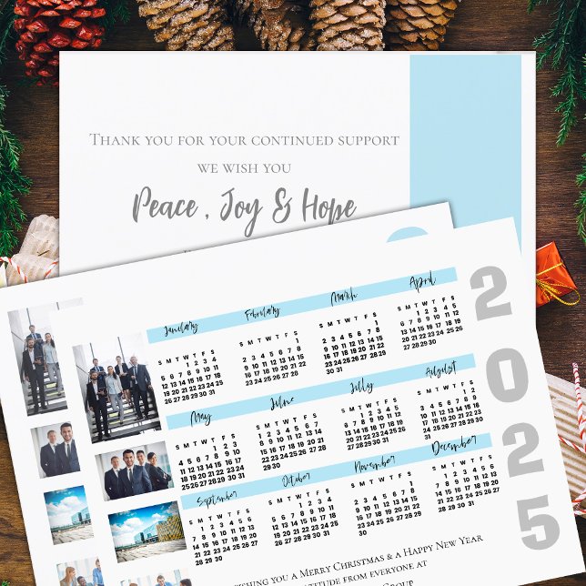 2025 Kalender Foto Weihnachten im Unternehmen Neuj Postkarte (2025 Calendar Photo Corporate Christmas New Year Postcard)