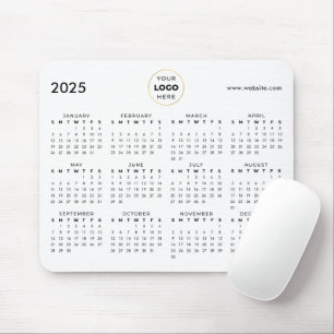 2025 Kalender Geschäft Logo Schwarz Mousepad