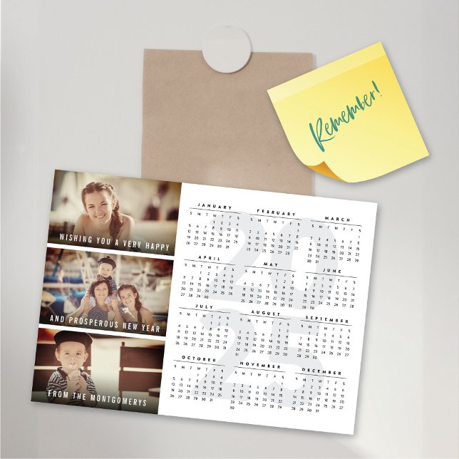 2025 Kalender Glücklich Neujahr Magnetfotokarte Magnetkarte (2025 Calendar Happy New Year Magnetic Photo Card @ fat_fa_tin)