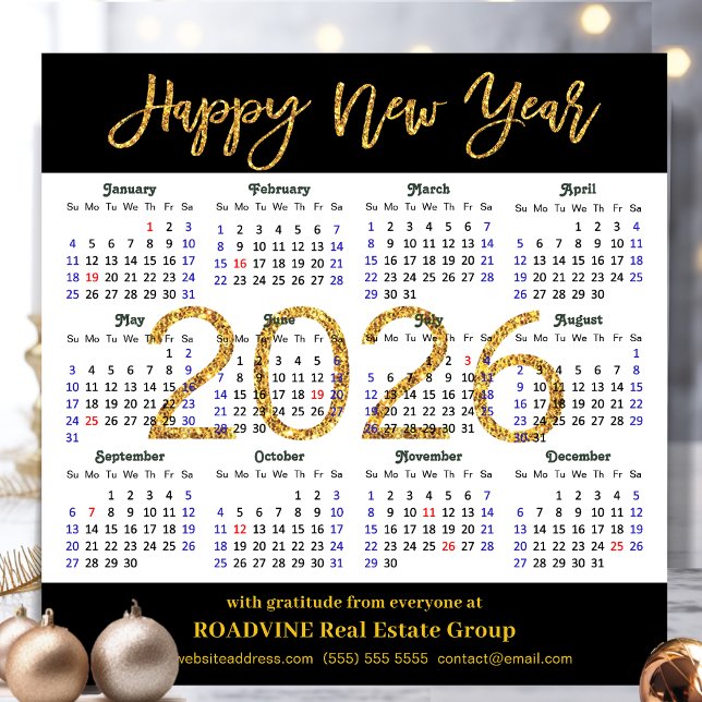 2025 Kalender Gold Black Corporate Magnetic Card Magnetkarte (Von Creator hochgeladen)