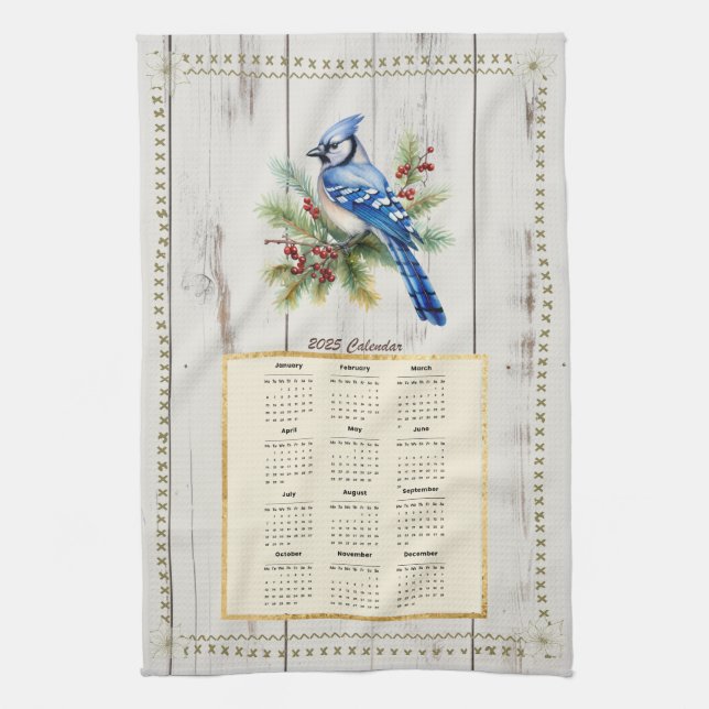 2025 Kalender Handtuch Bluejay (Vertikal)
