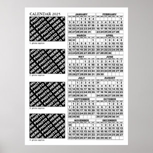 2025 Kalender Hinzufügen 4 Fotos Poster 24x32in