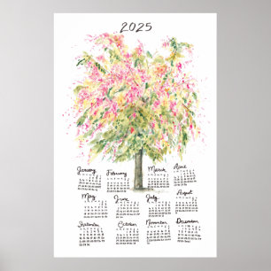 2025 Kalender Hochformat Wasserfarbe Regenbogen Sh Poster