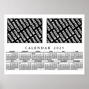 2025 Kalender Mit 2 Fotos Poster 24x18in