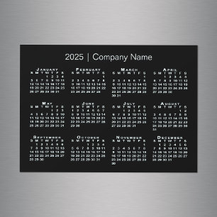 2025 Kalender mit Firmenname Black Magnet