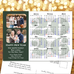 2025 Kalender Modernes Foto Schwarzer Familie Mini Feiertagspostkarte