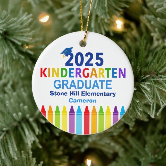 2025 Kindergarten Niedlicher Abschluss Keramik Ornament (Baum)