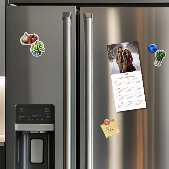 2025 Klassischer Foto Kalender Magnet Rot/Weiß 4"x (Von Creator hochgeladen)