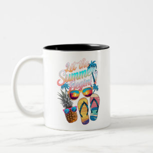 2025 Lass den Sommer beginnen 2025 Sommerferien Zweifarbige Tasse