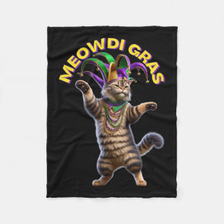 2025 Matching Mens Womans Funny Meowdi Gras Cat Ma Fleecedecke