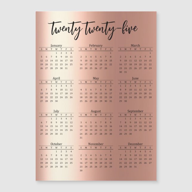 2025 Metal Look Script Magnetkarte (Vorderseite)