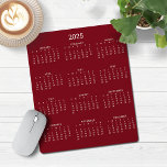 2025 Moderner Minimalistischer Burgund-Maroon-Kale Mousepad<br><div class="desc">🌟 Dies ist für 2025 🌟 2025 Modern Simple Burgundy Maroon und White Calendar Mouse Pad mit einem einfachen,  minimalistischen Kalender im Jahr auf einen Blick. Die Farben sind alle anpassbar. Bitte kontaktieren Sie uns unter cedarandstring@gmail.com ,  wenn Sie Hilfe beim Design oder den passenden Produkten benötigen.</div>