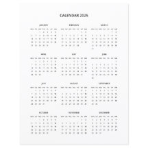 2025 Moderner Minimalistischer Druckkalender in Sc