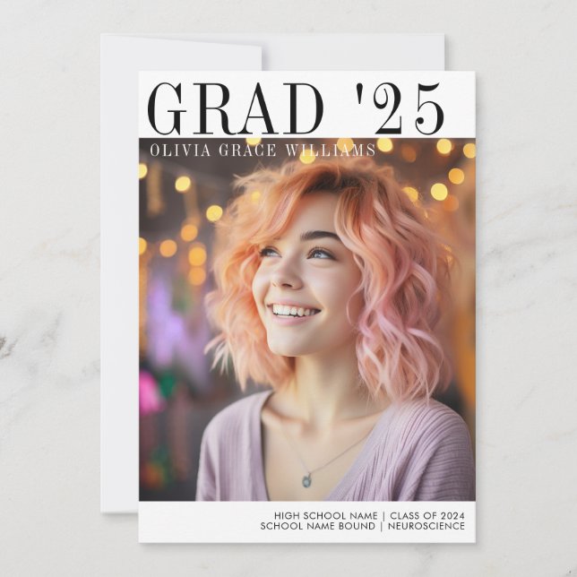 2025 Modernes Minimalistisches Grad-Overlay Ankündigung (Vorderseite)