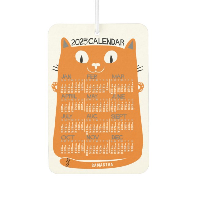 2025 Monatlicher Kalender Mittelalterliche Orangen Autolufterfrischer (Vorderseite)