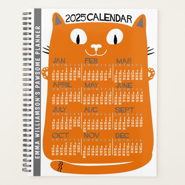 2025 Monatlicher Kalender Mittelalterliche Orangen Planer (Vorderseite)