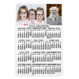 2025 Monatlicher Kalender weiß | Fotovorlage Magnet