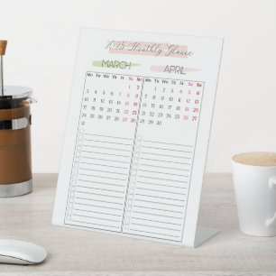 2025 Monatskalender Sockelschild
