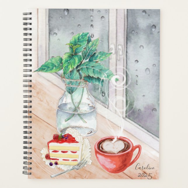 2025 Monogramm Name Kaffee Kuchen Planer (Vorderseite)