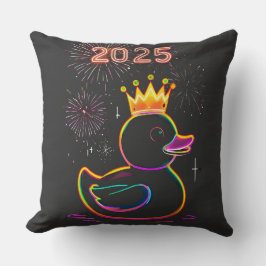 2025 Neon Duck Fireworks Celebration Kissen