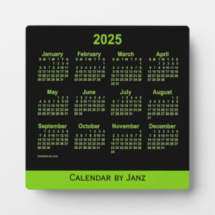 2025 Neon Yellow Green Desk Calendar by Janz Fotoplatte